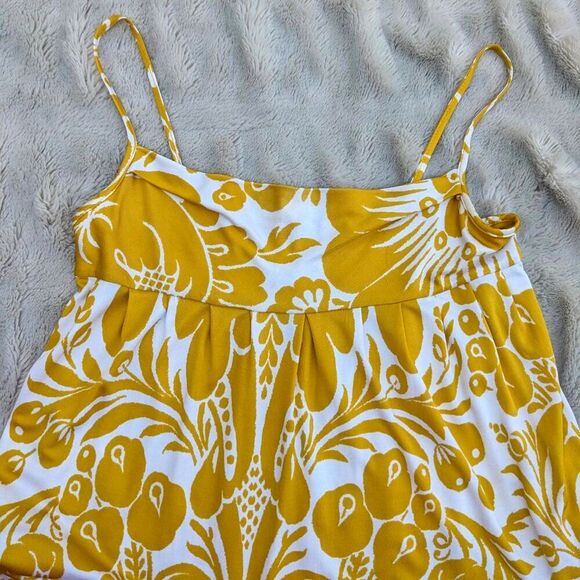 DVF "Pauline" Yellow & White Abstract Floral Silk Blend Column Maxi Dress, Sz 0 - Picture 6 of 9